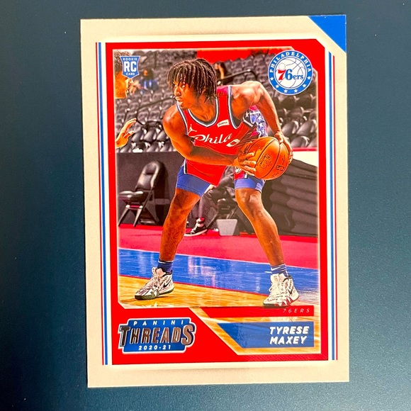 Tyrese Maxey Rookie Card 2020-21 Panini Rookie Threads Philadelphia 76ers - Picture 1 of 2